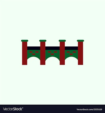 Ancient stone arch bridge vector image