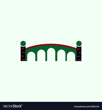 Ancient stone arch bridge vector image