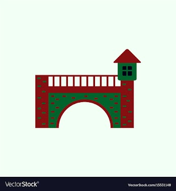 Ancient stone arch bridge vector image