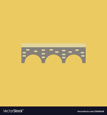 Ancient stone arch bridge vector image