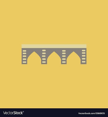 Ancient stone arch bridge vector image