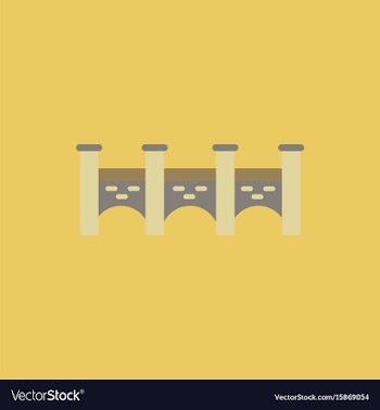 Ancient stone arch bridge vector image