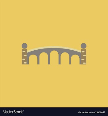 Ancient stone arch bridge vector image
