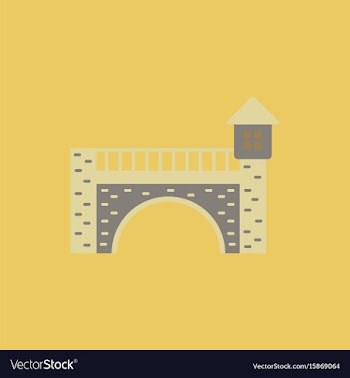 Ancient stone arch bridge vector image