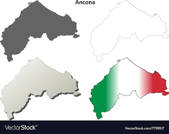 Ancona blank detailed outline map set vector image