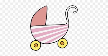 And The Same Image Of The Pram In Pink - Baby Shower Clip Art