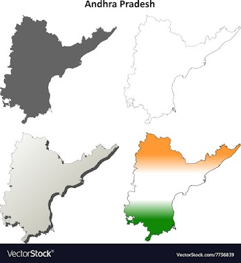Andhra Pradesh blank outline map set vector image