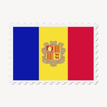 Andorra flag clipart, postage stamp | Free Vector - rawpixel