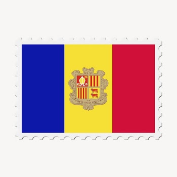 Andorra flag collage element, postage | Free PSD - rawpixel