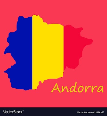 Andorra map andorra flag isolated andorra vector image