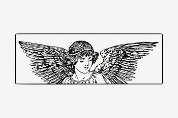 Angel border collage element, vintage | Free PSD - rawpixel