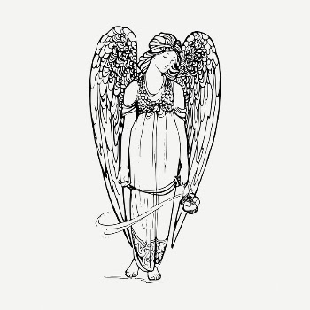 Angel drawing, vintage mythical creature | Free PSD - rawpixel