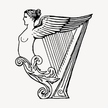 Angel harp clipart, vintage illustration | Free Vector - rawpixel