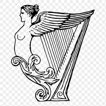Angel harp drawing png sticker | Free PNG - rawpixel