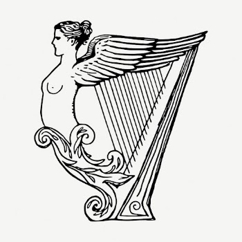 Angel harp drawing, vintage illustration | Free PSD - rawpixel