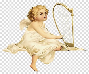 Angel holding harp illustration, Watercolor painting, Watercolor Painting angel wings transparent background PNG clipart