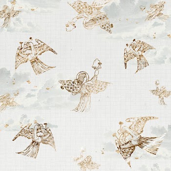 Angel pattern background, angel playing on… | Free stock illustration | High Resolution graphic