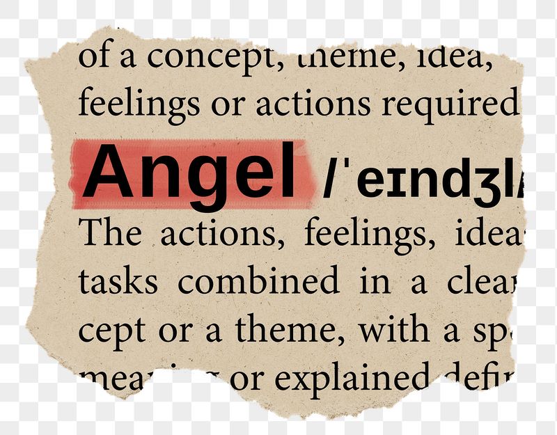 Angel png word sticker, torn | Free PNG - rawpixel