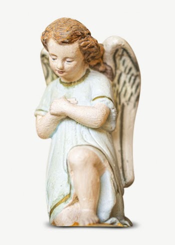Angel praying statue collage element | Free PSD - rawpixel