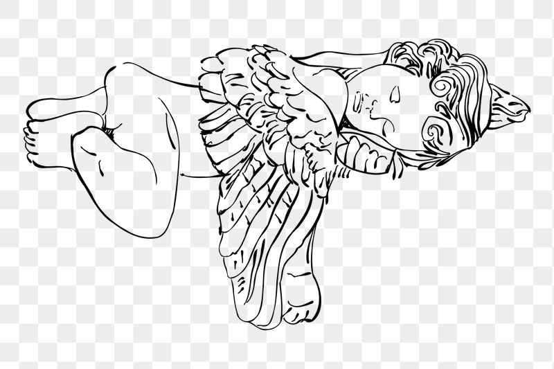 Angel sleeping png sticker illustration, | Free PNG - rawpixel