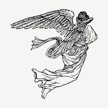 Angel, spirituality collage element, vintage | Free PSD - rawpixel