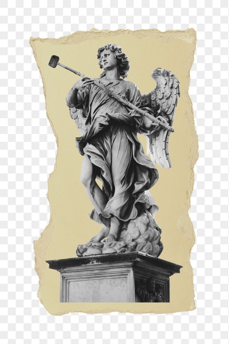 Angel statue png ripped paper | Free PNG - rawpixel