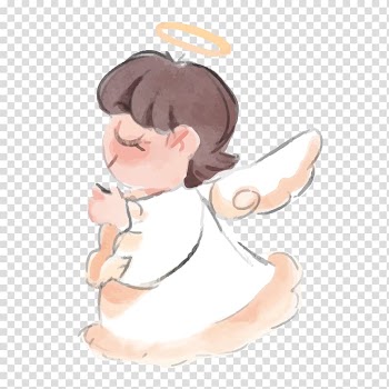 Angel Watercolor painting, angel of kneeling transparent background PNG clipart