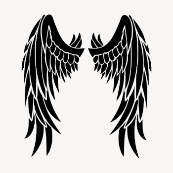 Angel wings sticker, black illustration | Free Vector - rawpixel