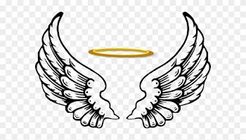 Angel Wings With Halo Drawings - Angel Wings With Halo