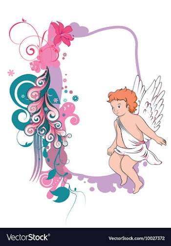Angel with floral vector image