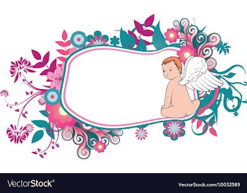 Angel with floral vector image