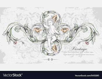 Angel with floral vector image