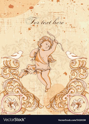 Angel with floral vector image
