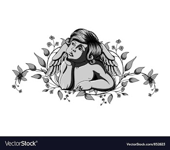 Angel with floral vector image