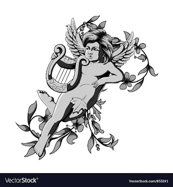 Angel with floral vector image