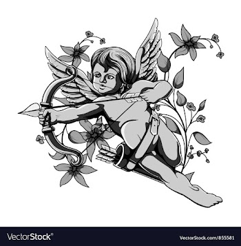 Angel with floral vector image