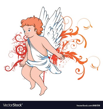Angel with floral vector image