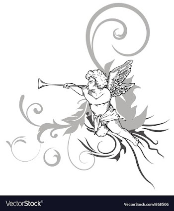Angel with floral vector image