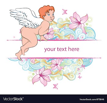 Angel with floral vector image