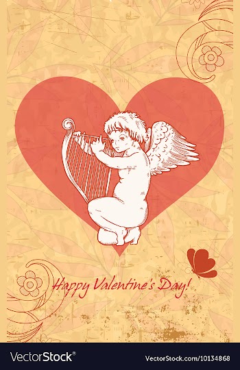 Angel with heart vector image
