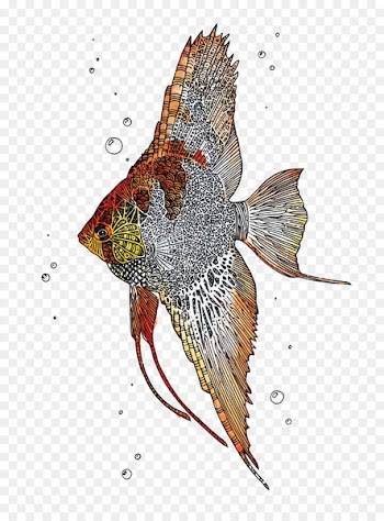 Angelfish Paper Tropical fish Watercolor painting - Vector Tropical Fish 
