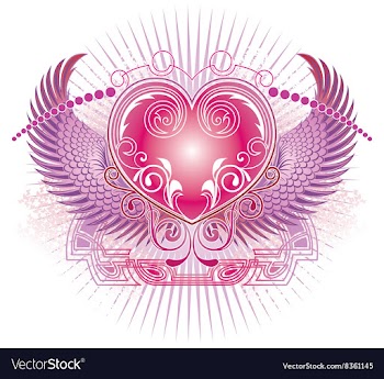 Angelic Love Heart Design vector image