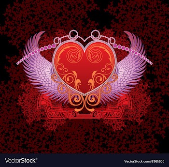Angelic Love Heart Design vector image