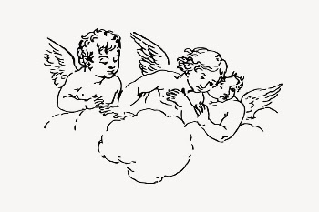 Angels clipart, drawing illustration vector. | Free Vector Illustration - rawpixel