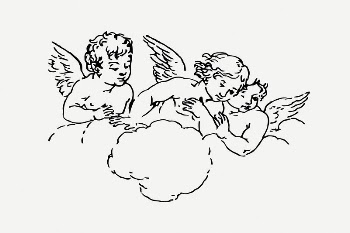 Angels collage element, vintage illustration | Free PSD Illustration - rawpixel