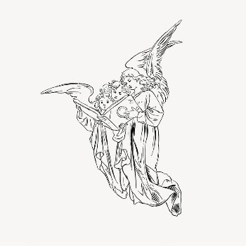 Angels drawing, vintage illustration psd. | Free PSD - rawpixel