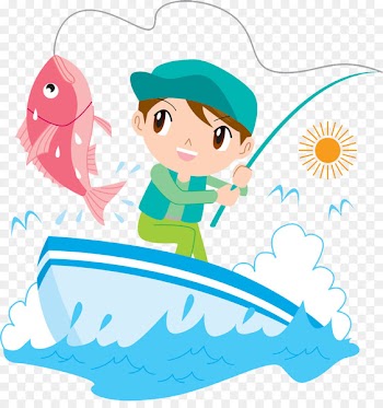 Angling Cartoon Fishing rod - Cartoon boy fishing 