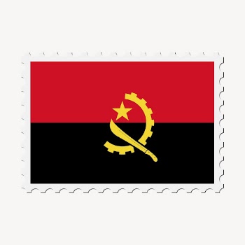 Angola flag clipart, postage stamp | Free Vector - rawpixel