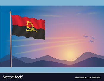 angola flag in the morning sun