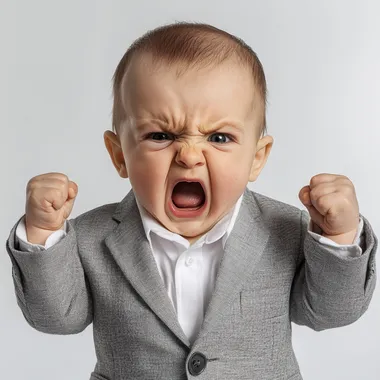 Angry Baby in Business Suit Angry Baby in Business Suit